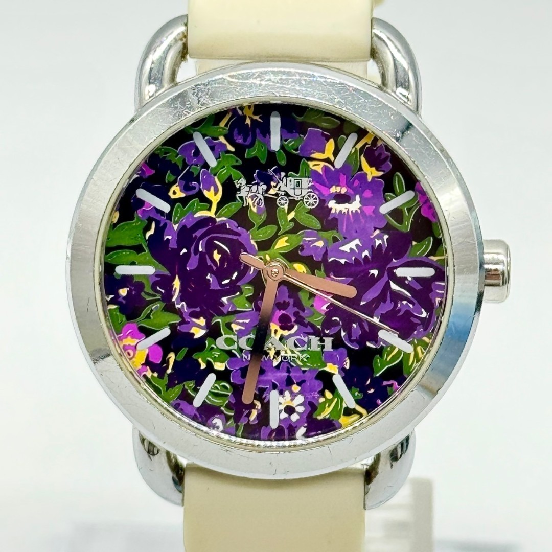 COACH - COACH コーチ 腕時計 花柄 3針 CA.105.7.95.1365 稼働品の