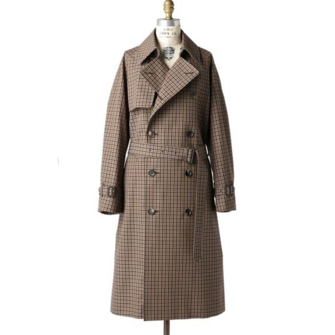 美品】Drawer チェック柄コート ファー ベルト 定価253,000円の通販 by
