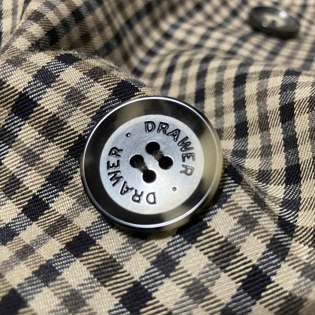 美品】Drawer チェック柄コート ファー ベルト 定価253,000円の通販 by