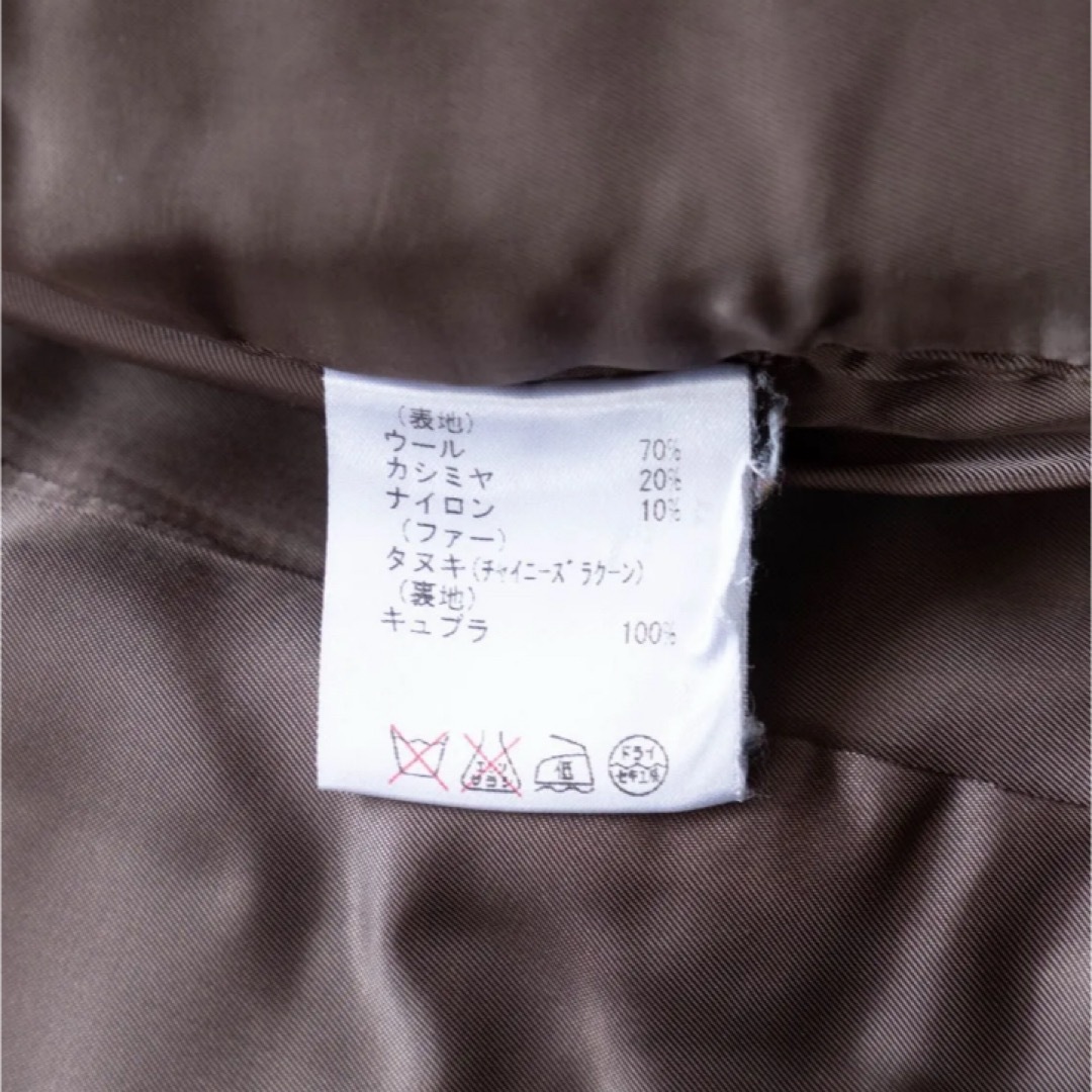 グレースコンチネンタル カシミヤビーバーコート ファー オリーブ