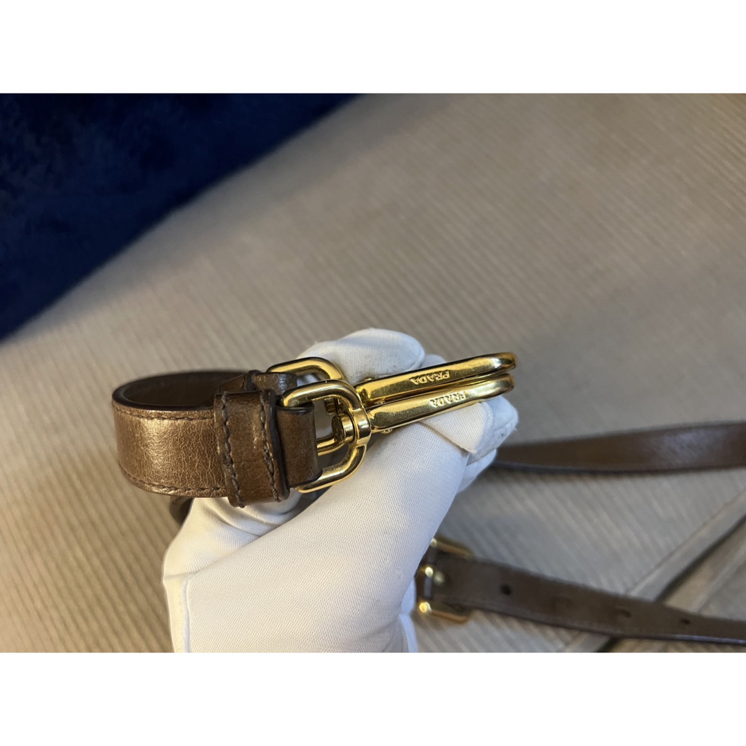 PRADA - 正規品 PRADA ショルダーストラップ部品レザー ゴールド金具