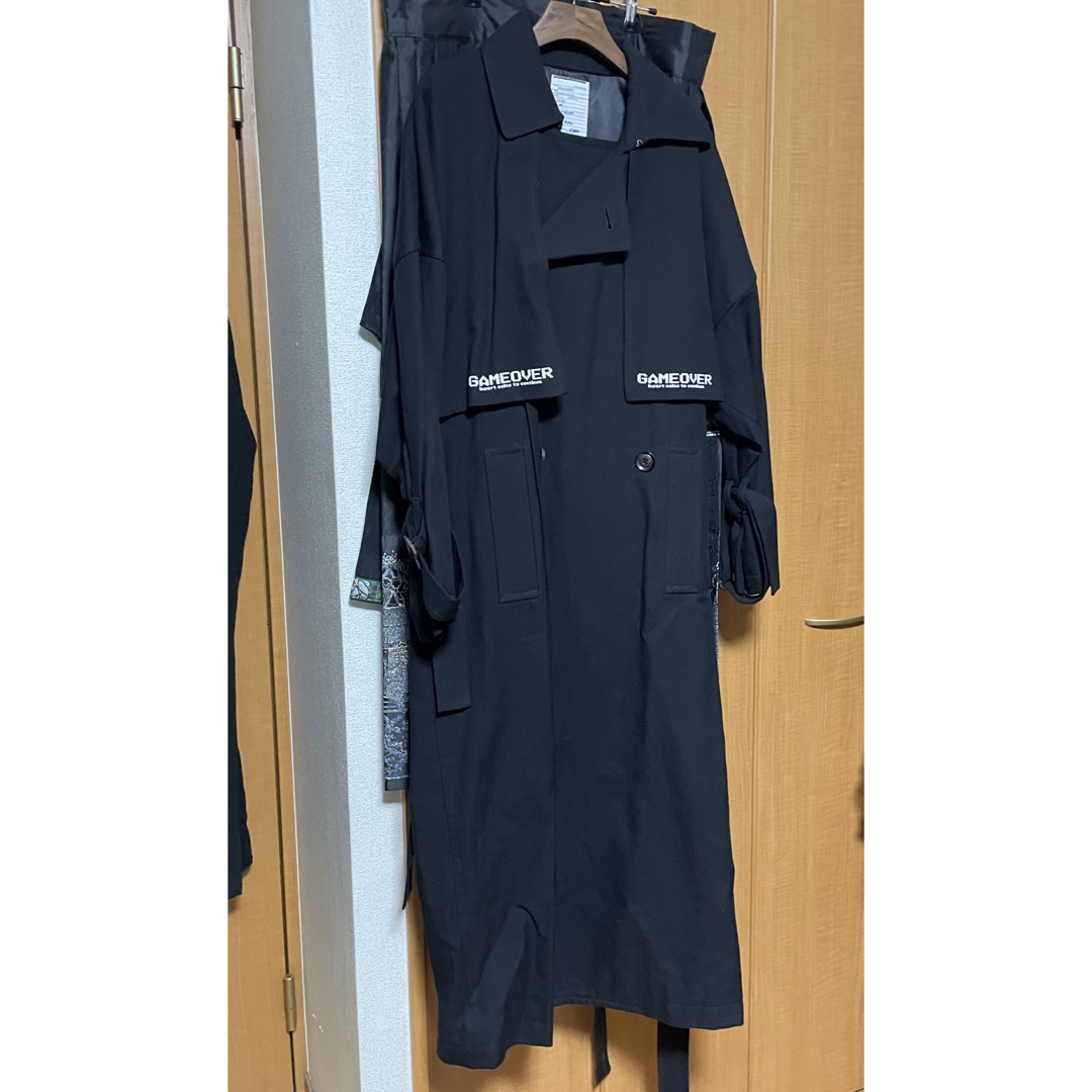 SHAREEF - shareef シャリーフ GAME OVER 黒色ロングコート ブラックの