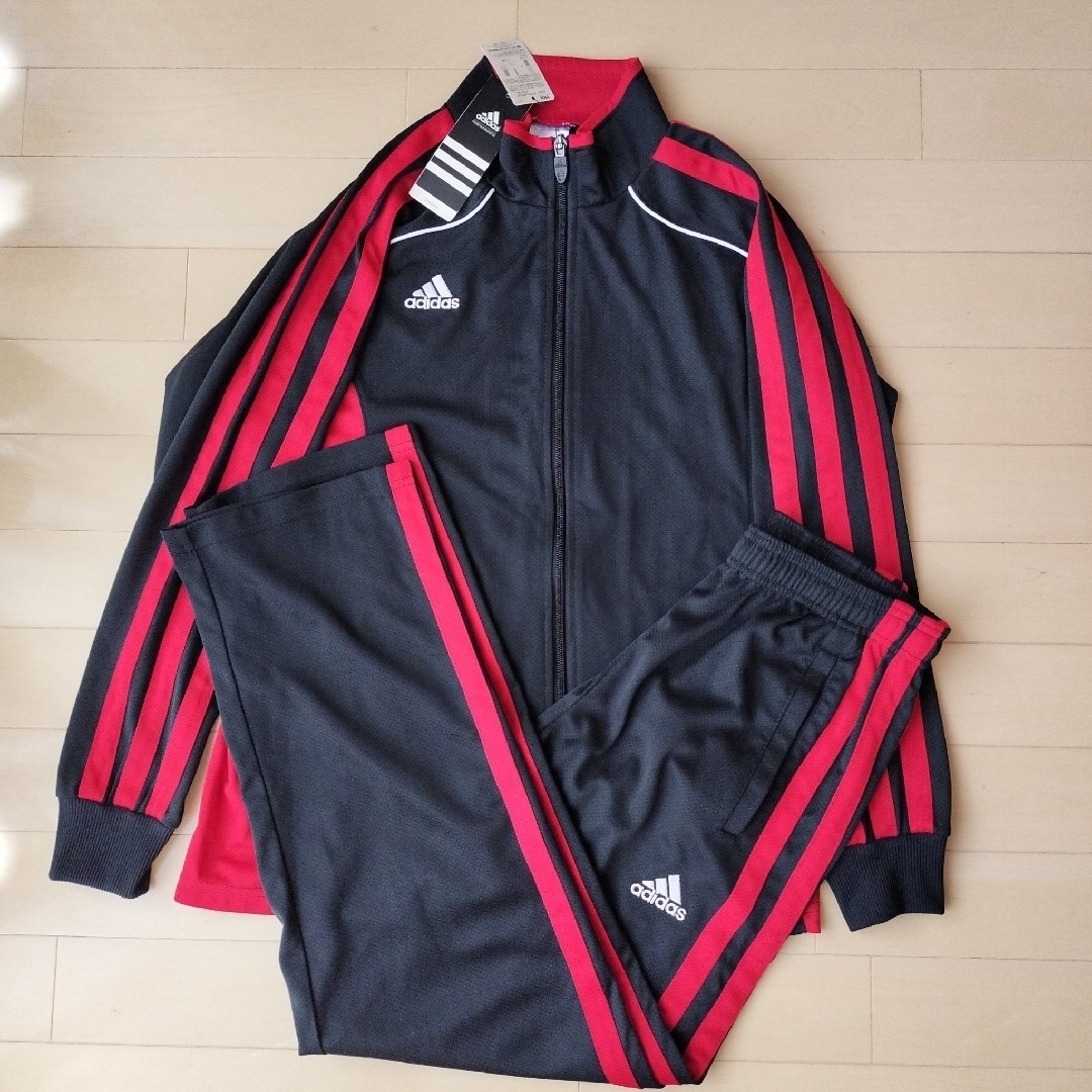 adidas - アディダス ジャージ セットアップ 上下 ブラック レッド 150