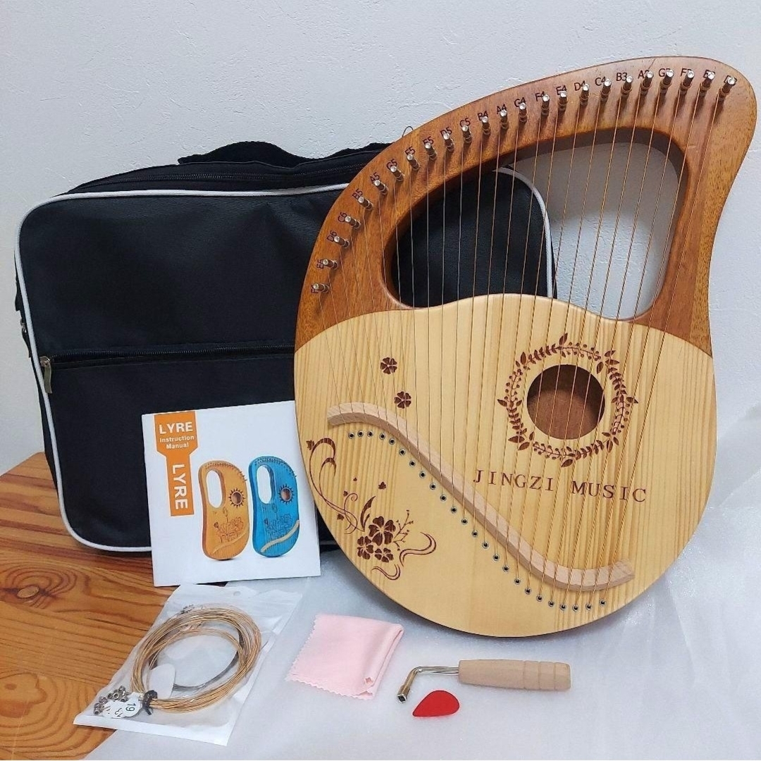 JINGZI MUSIC LYRE 24弦 ライアーハープ ミニハープ本体