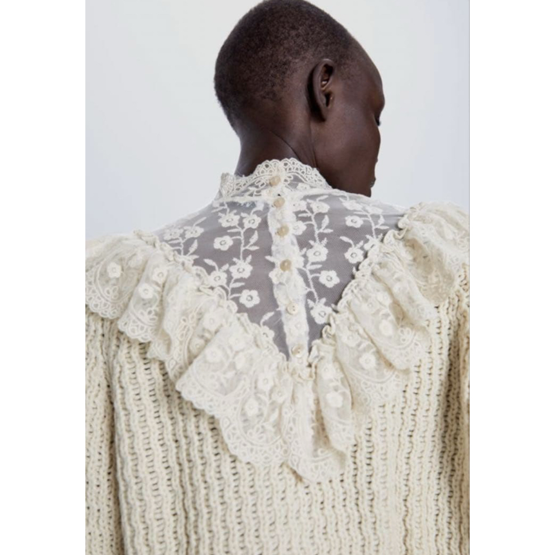 ZARA - 新品ZARA レースコンビニットセーター Mの通販 by ♡ちな♡'s