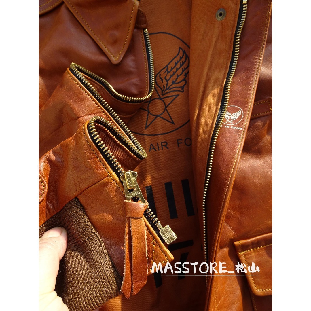 メンズ革ジャン A2 馬革 フライトジャケット レザージャケット本革S