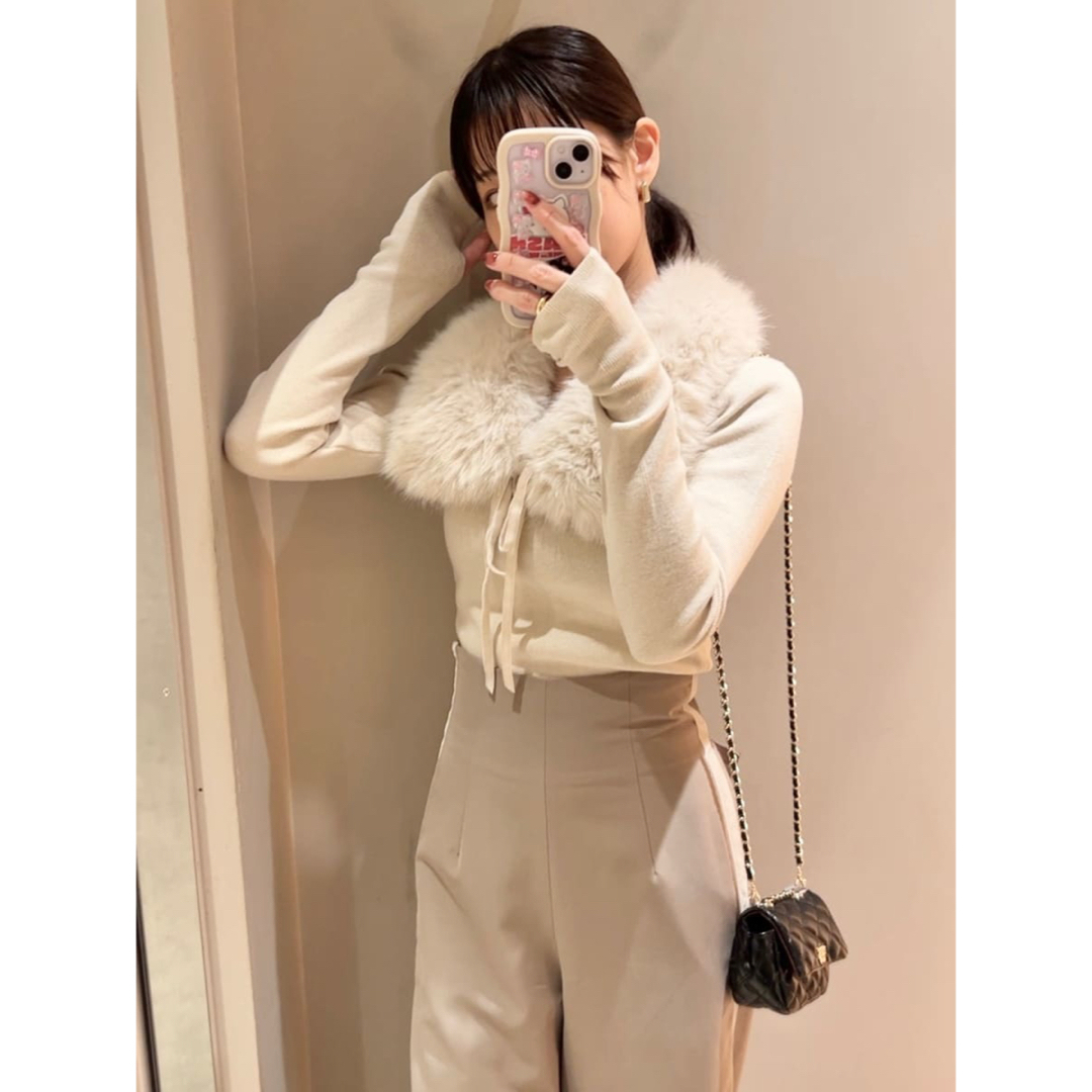 SNIDEL - snidel スナ ティペットファーニット ベージュの通販 by