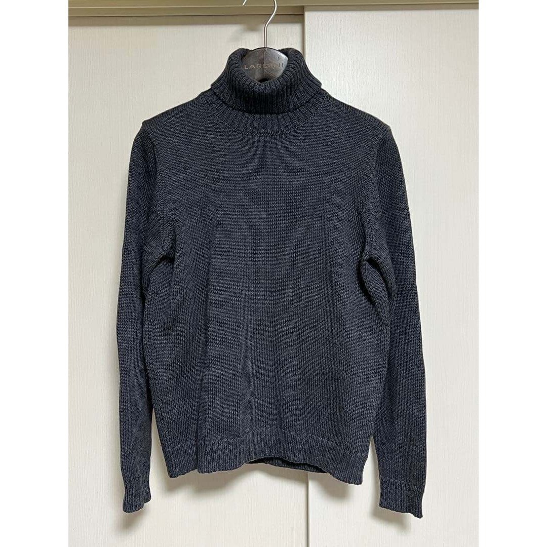 良品 イタリア製 ZANONE 48 ウールタートルネックニット グレー