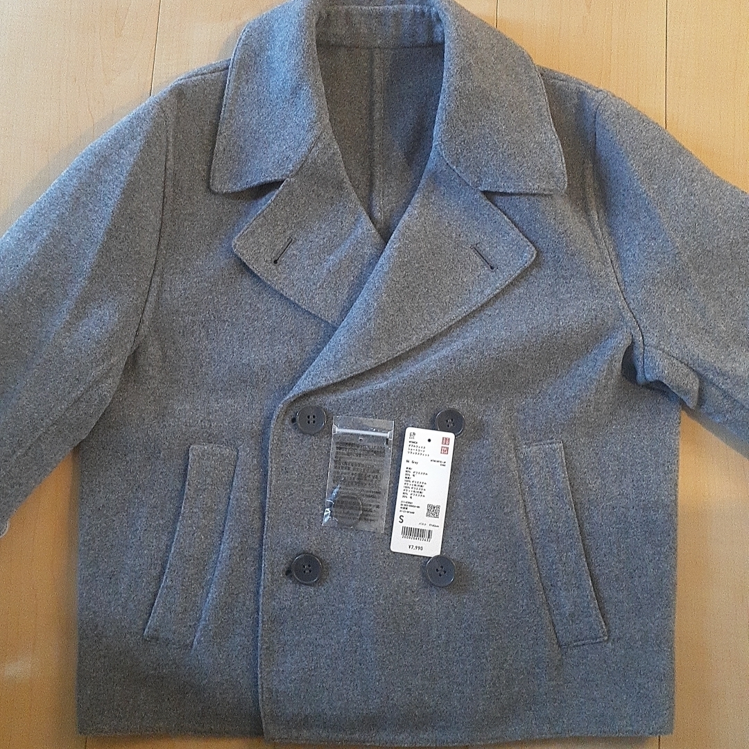 UNIQLO - ダブルフェイス ショートコート リラックスフィット 06 Gray