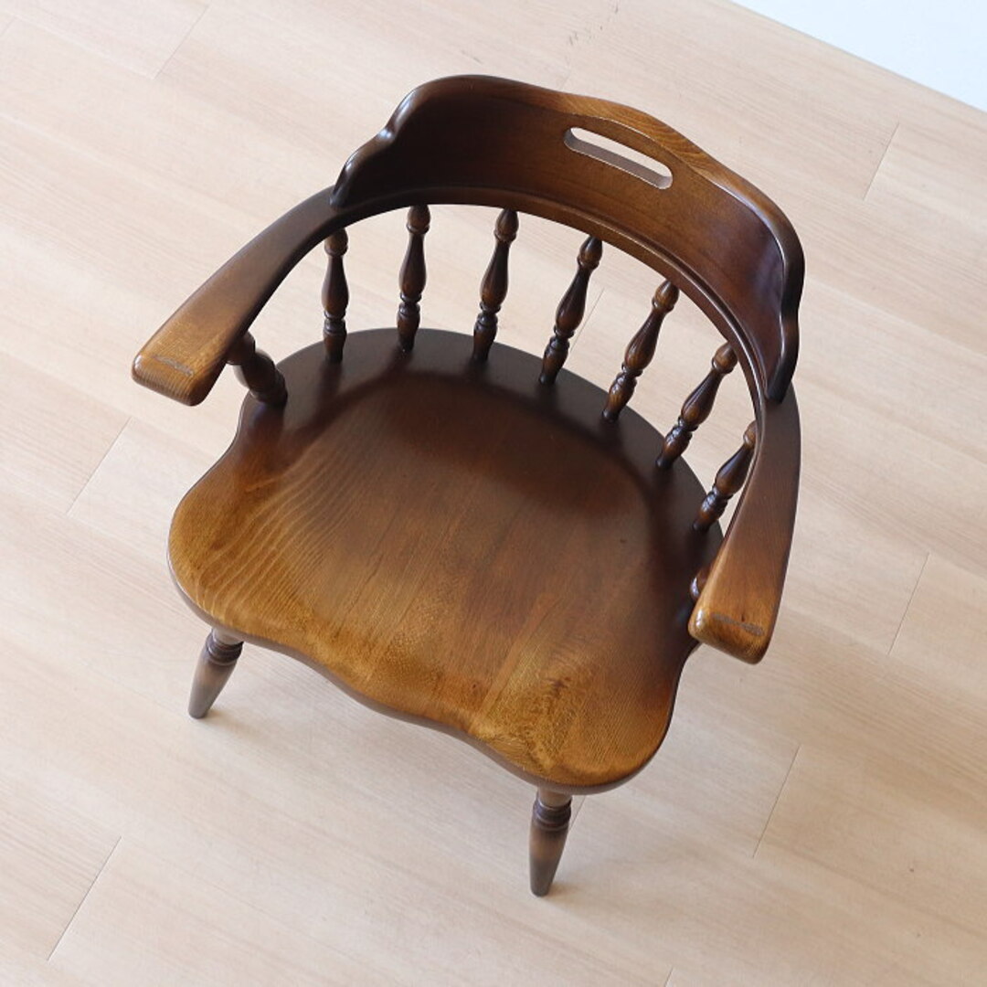 アンティーク 飛騨産業 キツツキ 肘付イス ウィンザーチェア 穂高の