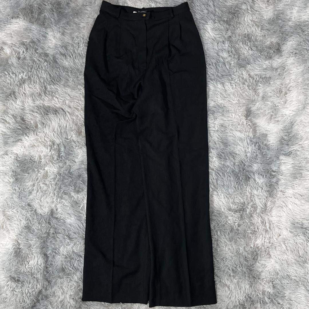 大人気] シャネル CHANEL ボトム ココマーク ウール ブラック