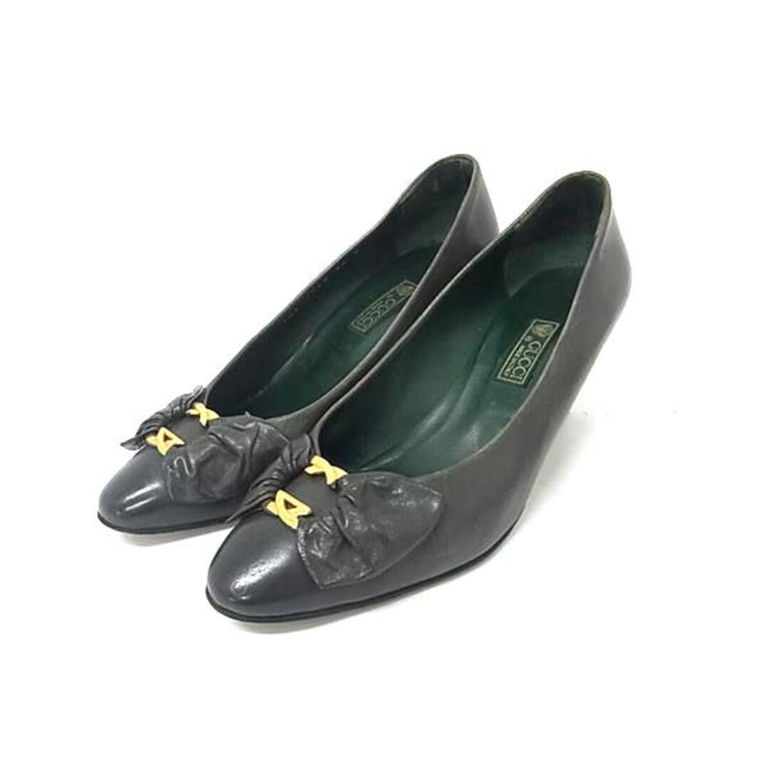 GUCCI - GUCCI グッチ レザー ヒール パンプス 表記サイズ36 (約23cm