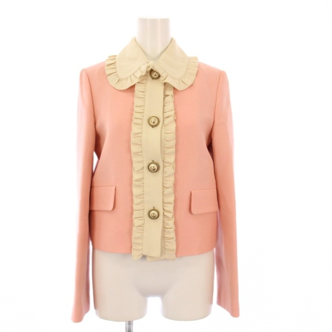 GUCCI - グッチ フリルトリム クロップドジャケット GGパールボタン 36