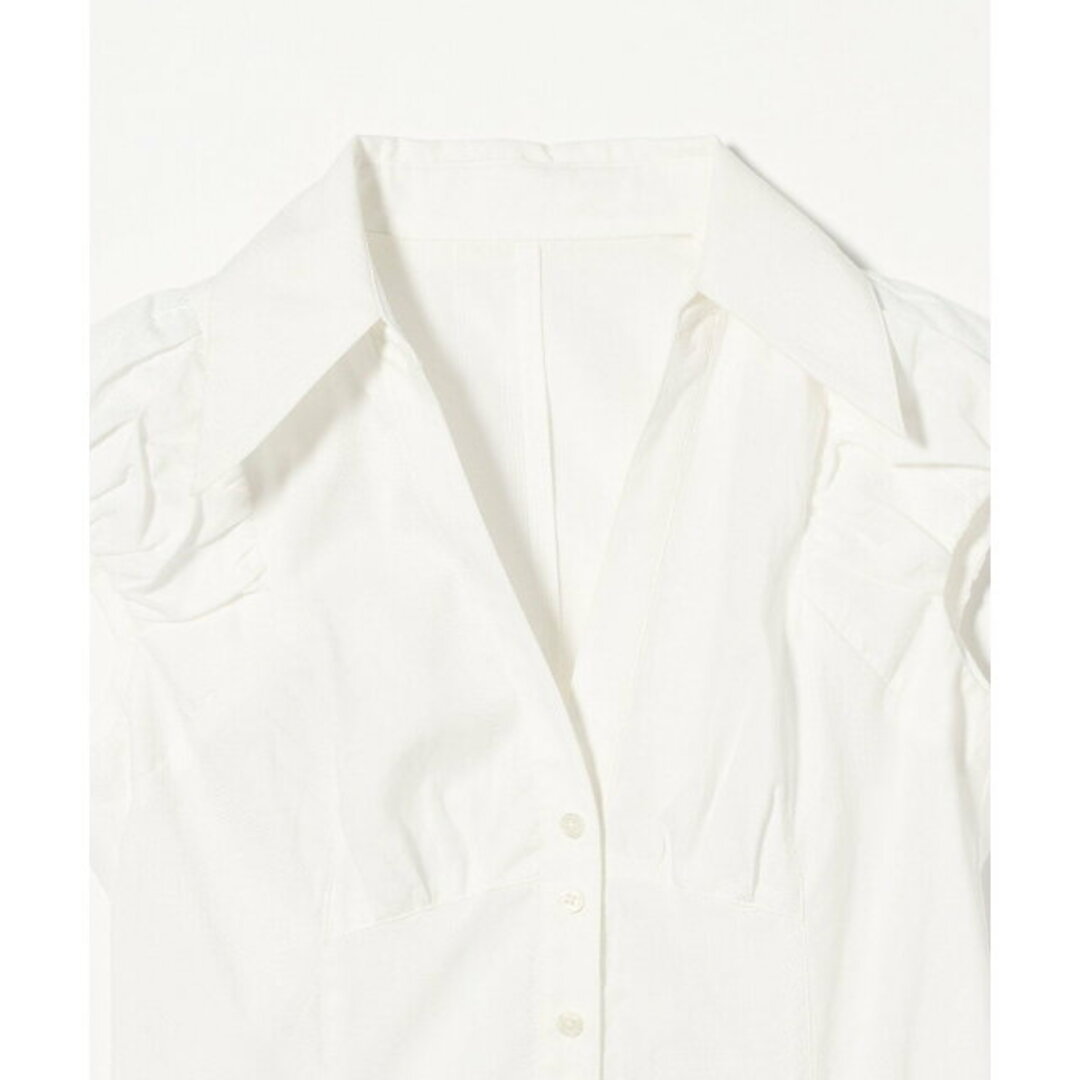 attisession ギャザー　ショートスリーブ　シャツ　white ATTISESSION＞ギャザー ショートスリーブ シャツ