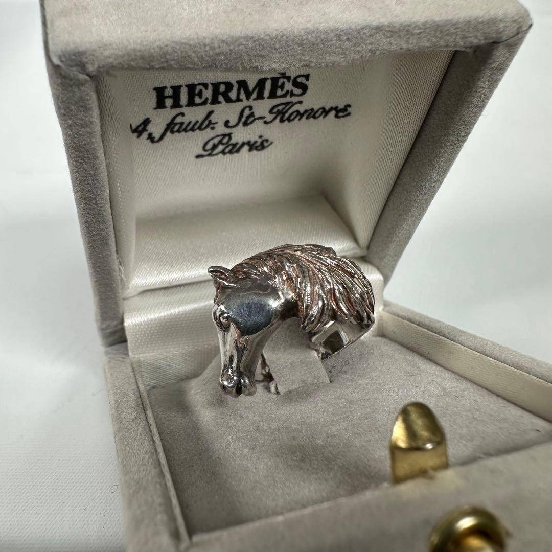 HERMES - 925 vintage HERMES エルメス シュバル ホース リング 指輪の
