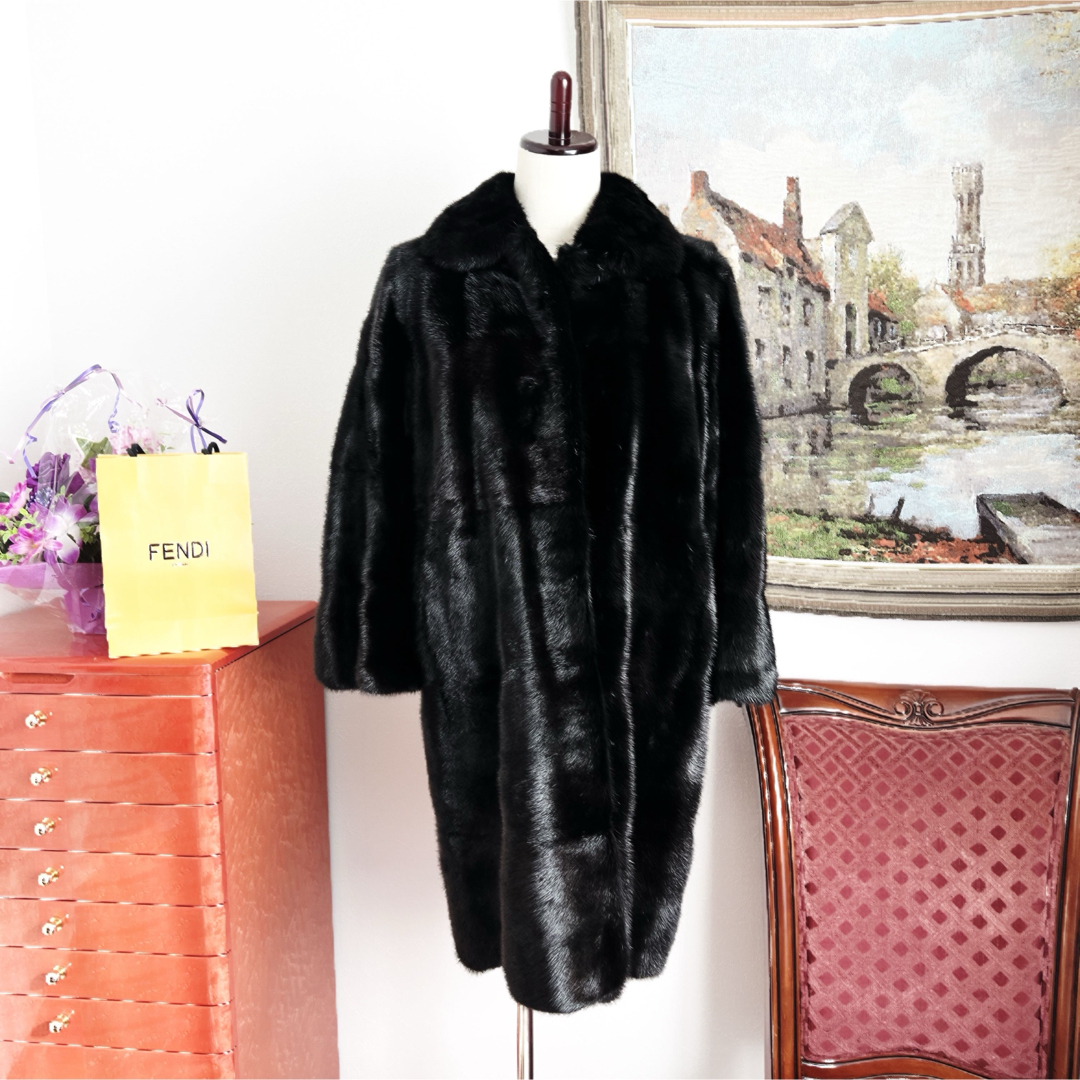 FENDI - 極美品 FENDIフェンディ 総ミンク ファー コート ベルト付