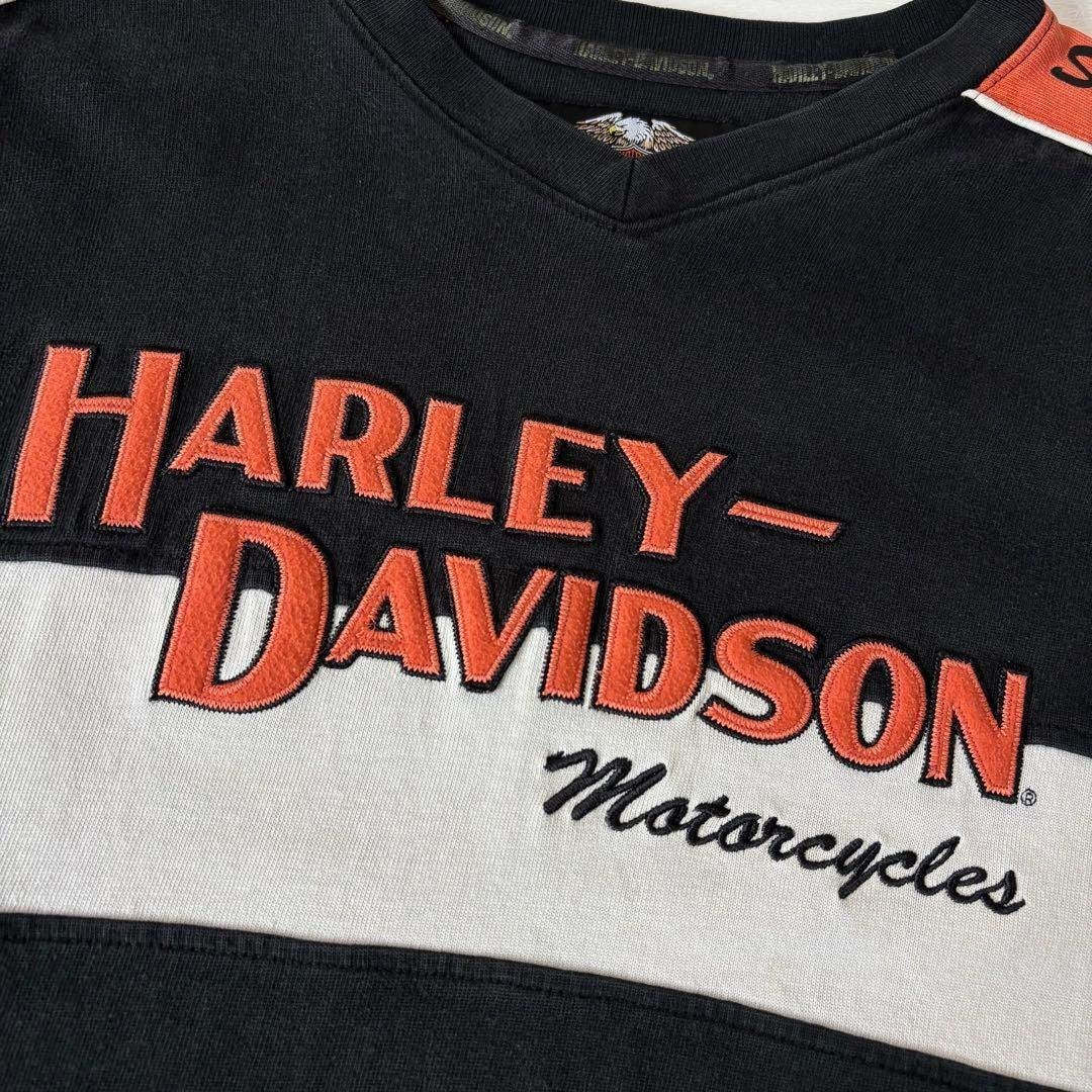 Harley Davidson - ハーレーダビッドソン ロングTシャツ 刺繍ロゴ XL