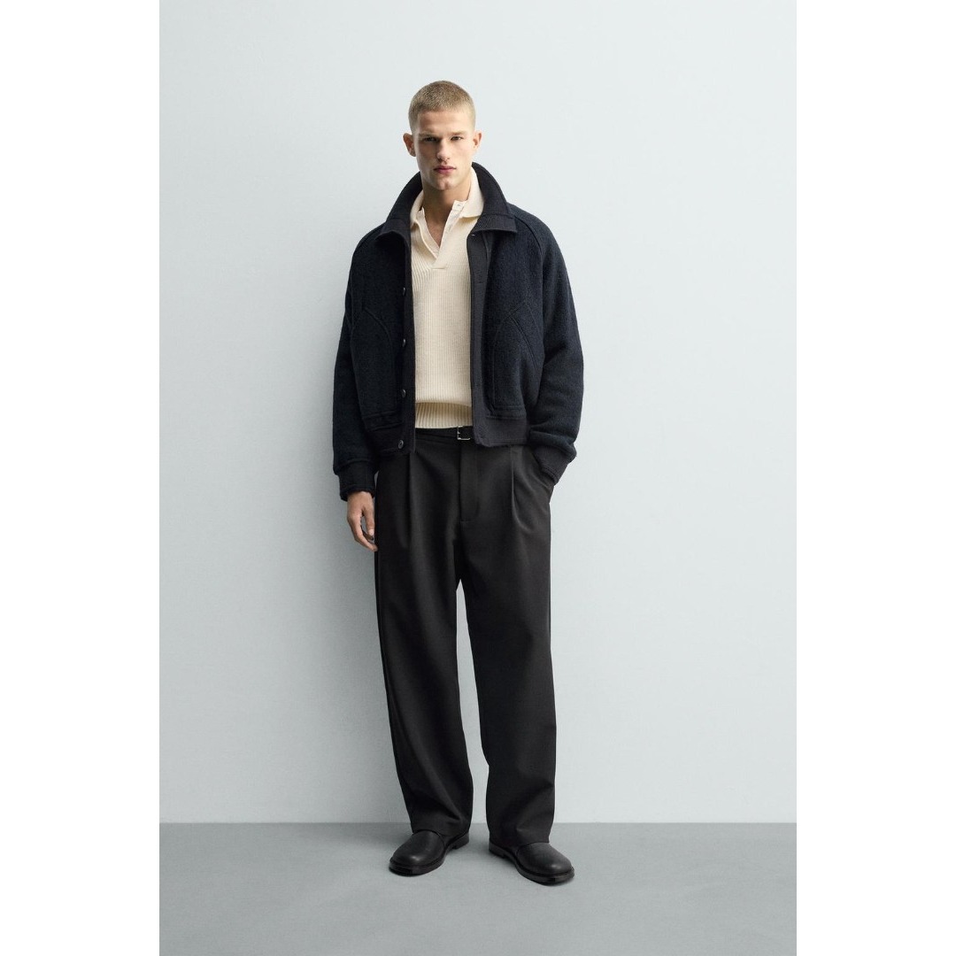 ZARA - zara ザラ リブ襟切り替えジャケット Sの通販 by GR｜ザラなら