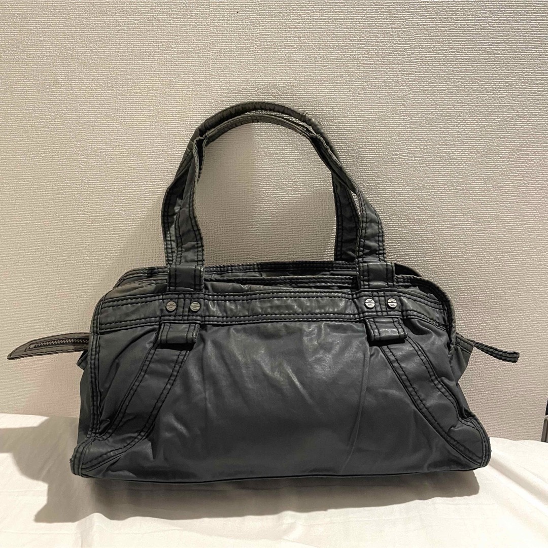 DIESEL y2k archiveメタリック加工 トートバッグ ブラックカーキ