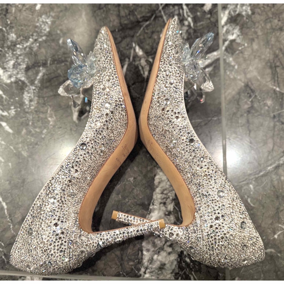 JIMMY CHOO - JIMMY CHOO クリスタルポインテッドトゥパンプス 38の