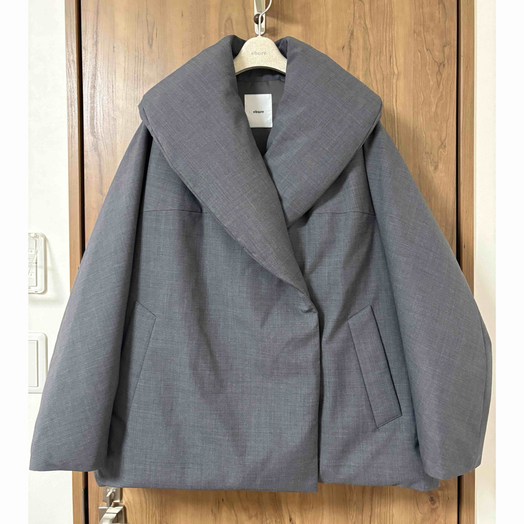 ebure - ebure エブール フォルムダウン ショールカラーミドルコートの