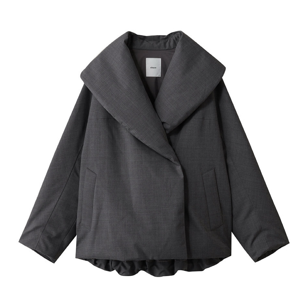 ebure - ebure エブール フォルムダウン ショールカラーミドルコートの