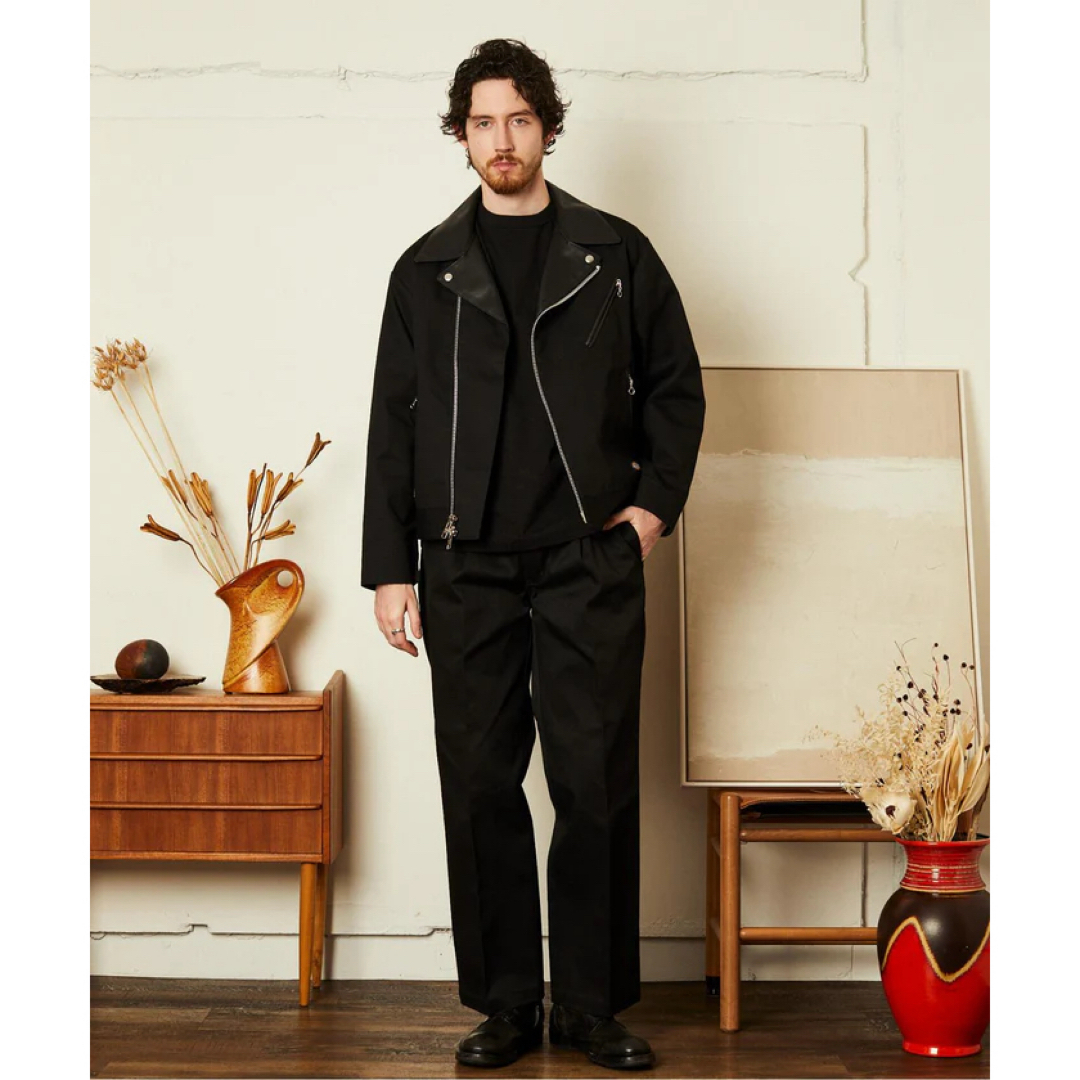 Dickies - SCHOTT DICKIES レザーコンビ ダブルライダース ブラック M