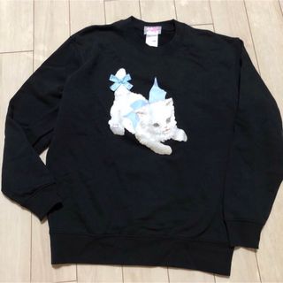 NILE PERCH - ナイルパーチ 猫 トレーナー スウェット ブラック