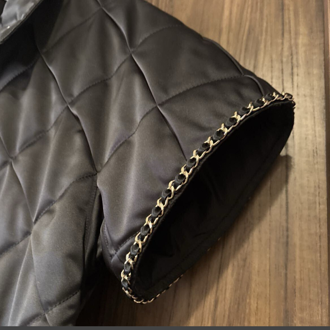 CHANEL - シャネル CHANEL ブラックキルティング チェーン ブルゾン