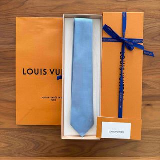 LOUIS VUITTON - 美品 ルイヴィトン ネクタイ ダミエ ロゴ ソリッド