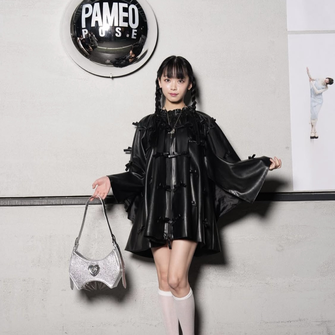PAMEO POSE - PAMEO POSE 2Way Eco Leather Poncho コート 黒の通販 by
