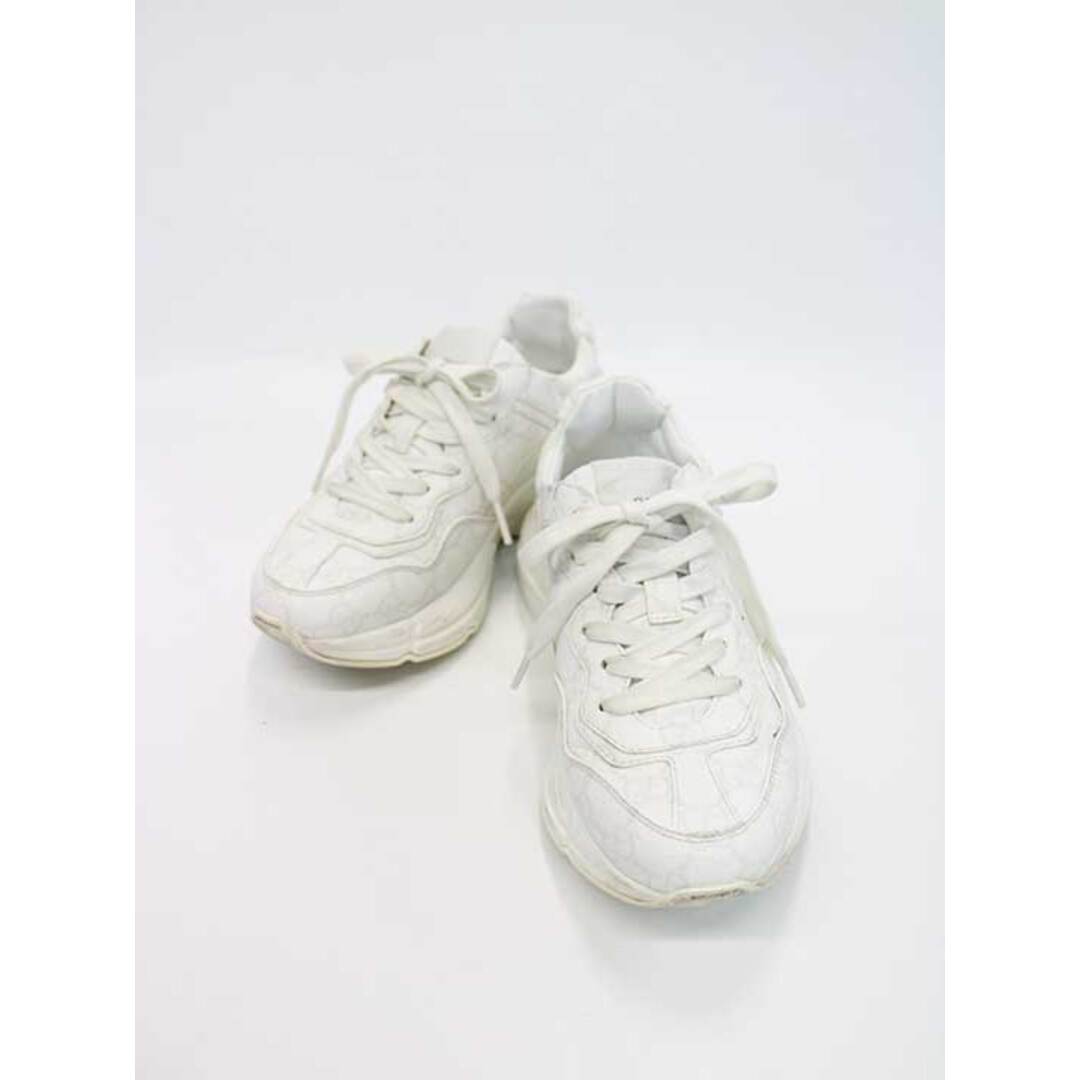 GUCCI - グッチ ライトンロゴレザースニーカー ホワイト レディース 34