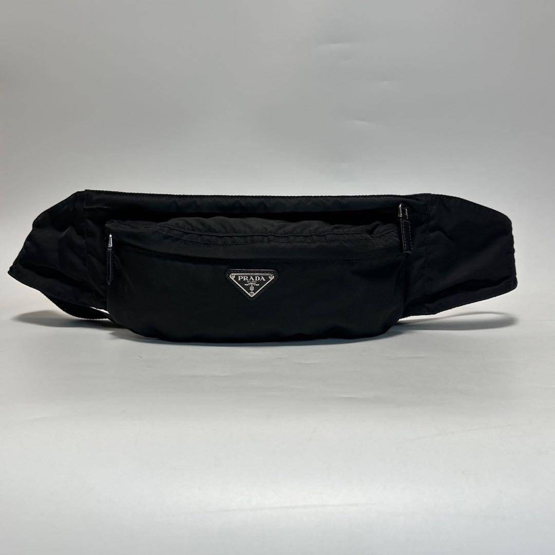 PRADA - o24【極美品】近年モデル プラダ ロゴベルト ナイロン 黒