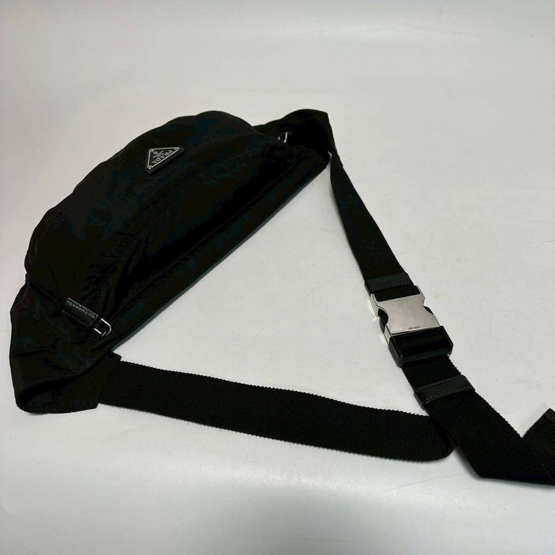 PRADA - o24【極美品】近年モデル プラダ ロゴベルト ナイロン 黒