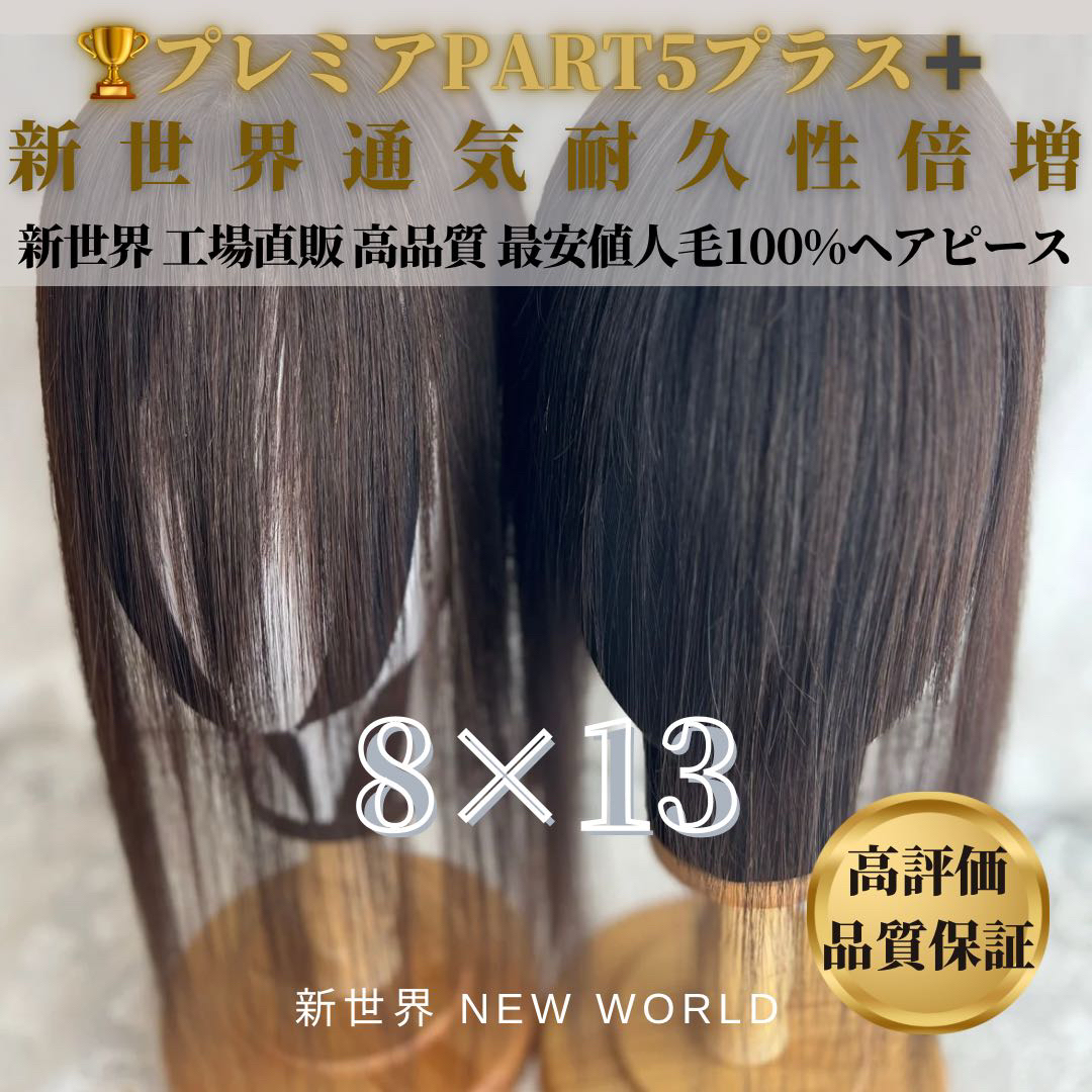 最新2026新世界8*13Part⑤＋ヘアピース 人毛レミー 総手植え の通販 by