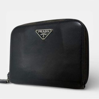 PRADA - 美品 PRADA プラダ 三つ折り財布 三角ロゴ サフィアーノレザー