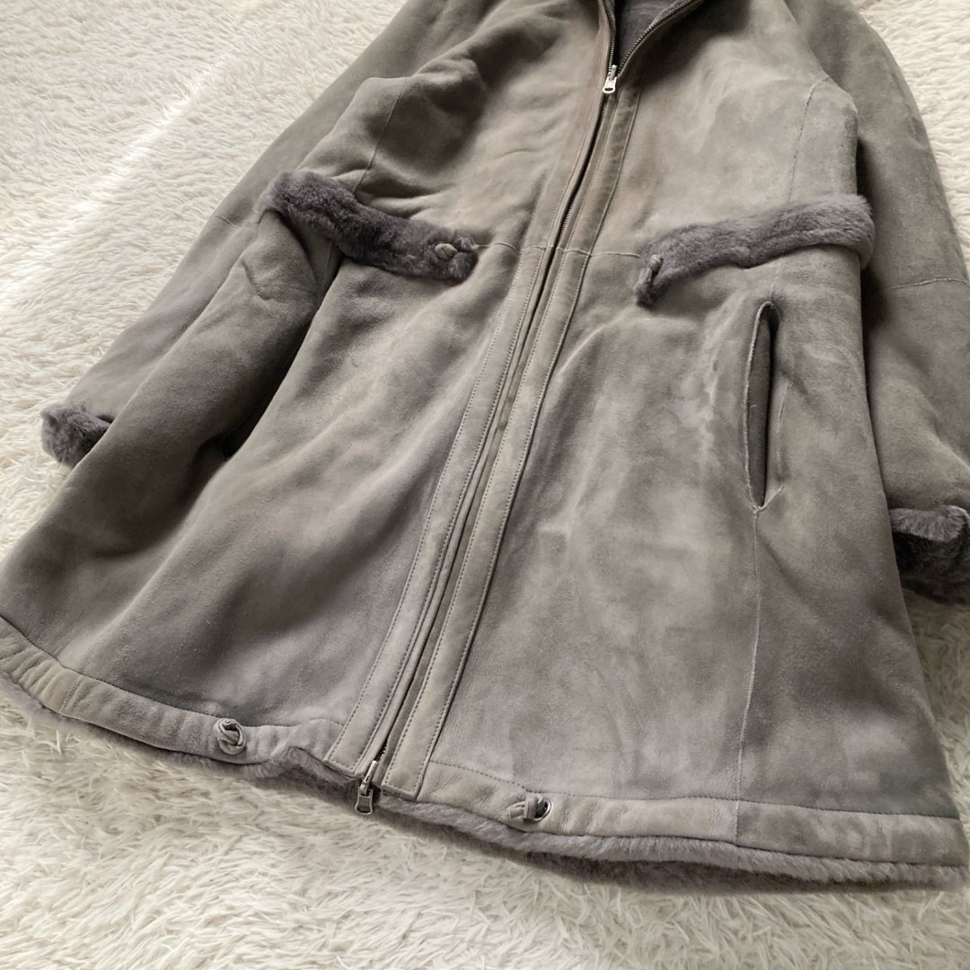 dinos - ダーマコレクション 本革 リアルムートンコート 贅沢 羊革