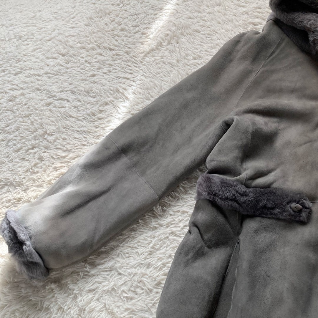 dinos - ダーマコレクション 本革 リアルムートンコート 贅沢 羊革