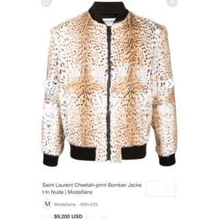 SAINT LAURENT - サンローラン レオパード スエード レザー ジャケット