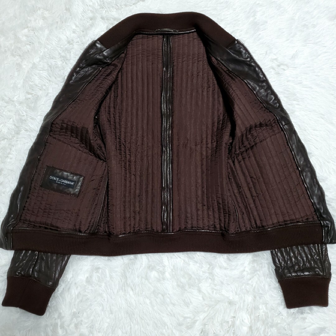 DOLCE&GABBANA - 美品✨ドルチェ&ガッバーナ ラムレザー ブルゾン