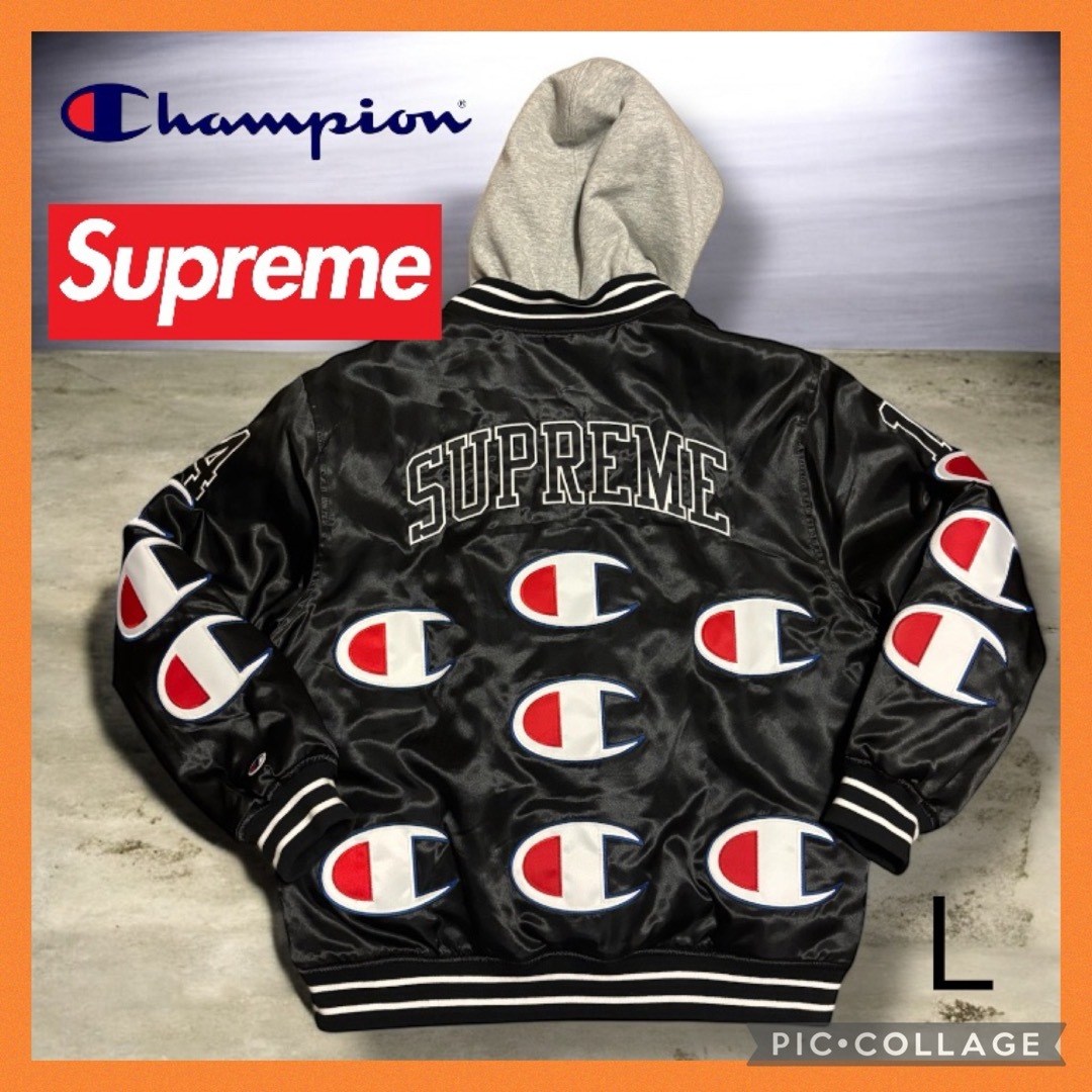Supreme - ✨極希少・美品✨Supreme Champion 18AW サテンスタジャン L