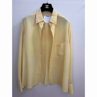 CHANEL - 【ボタンなし・汚れあり】シャネルブラウス 黄色 シルクの