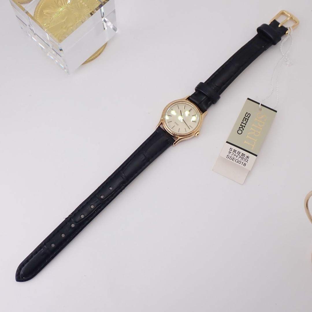 稼働☆タグ付美品☆ SEIKO SPIRIT レディース サファイアガラス 金色