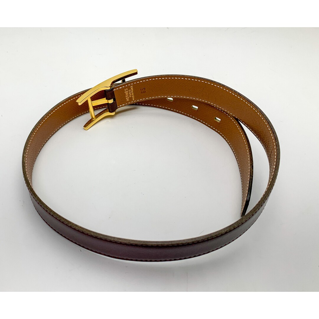 HERMES - HERMES エルメス ダークブラウン 茶系 ベルト 65 レディース