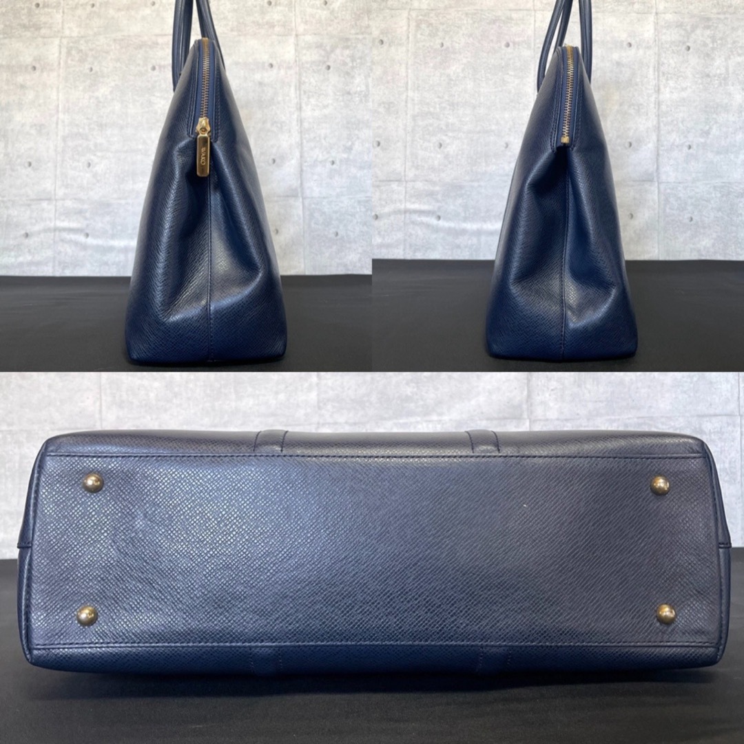 美品】WAKO 銀座和光 ネイビー レザー ゴールド金具 2WAYハンドバッグ