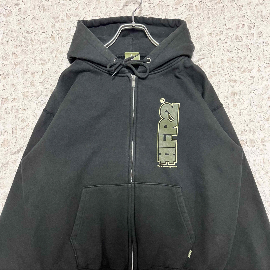 FR2 - 『完売品』 FR2 ジップパーカー LOVELY BUNNY 希少 黒 【L】の