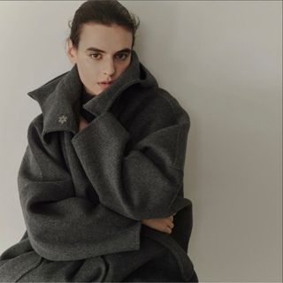 LE CIEL BLEU - ルシェルブルー フードオーバーコート ネイビーの通販