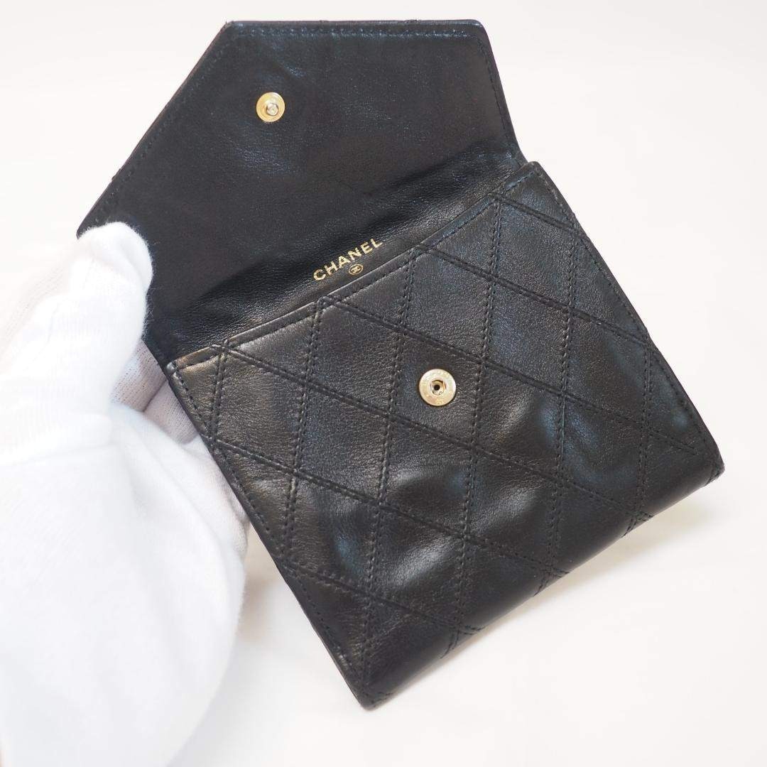 CHANEL - シャネル ビコローレ 二つ折り財布 ココマーク ラムスキン