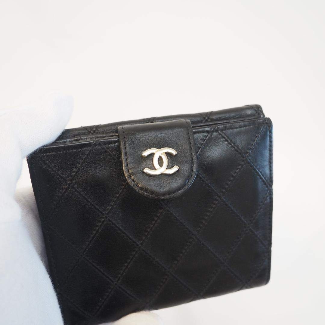 CHANEL - シャネル ビコローレ 二つ折り財布 ココマーク ラムスキン