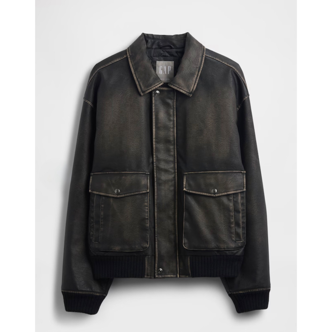 GAP - GAP リサイクル ヴィーガンレザー ボンバージャケット L sizeの
